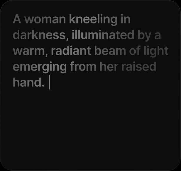 Flux Klein prompt - model understands physics, lighting, and emotional intent